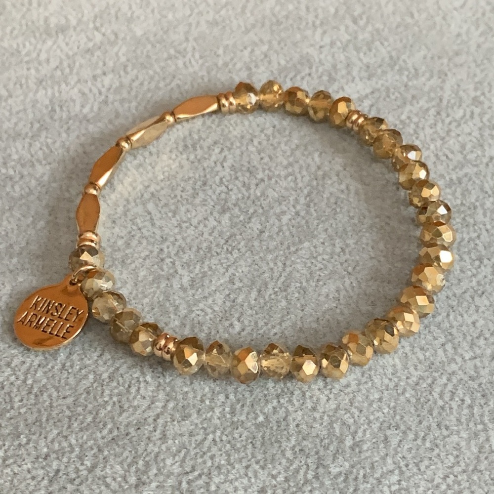 Kinsley Armelle gold tone bead stretch bracelet - Picture 3 of 4